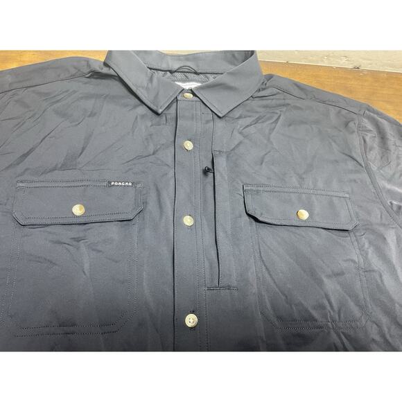 Poncho Shirt Mens XL Black Slim Fit Long Sleeve Performance Fishing Magnetic - Picture 3 of 13